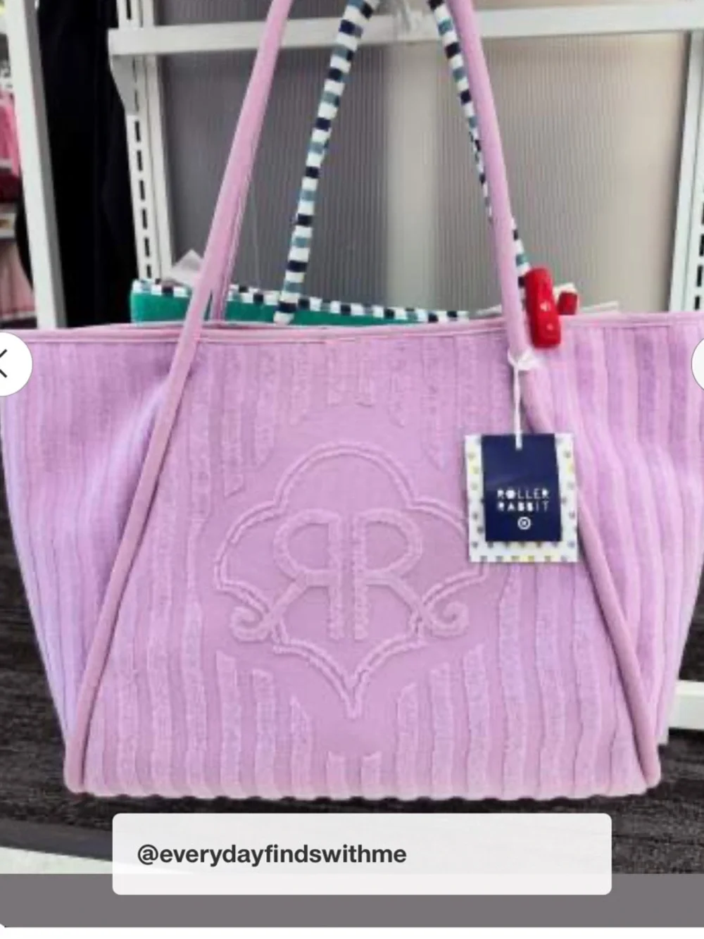Roller Rabbit Lilac Quilted Logo Tote